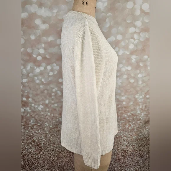 Doncaster Size L Cream Chenille Tunic Sweater - Picture 4 of 6